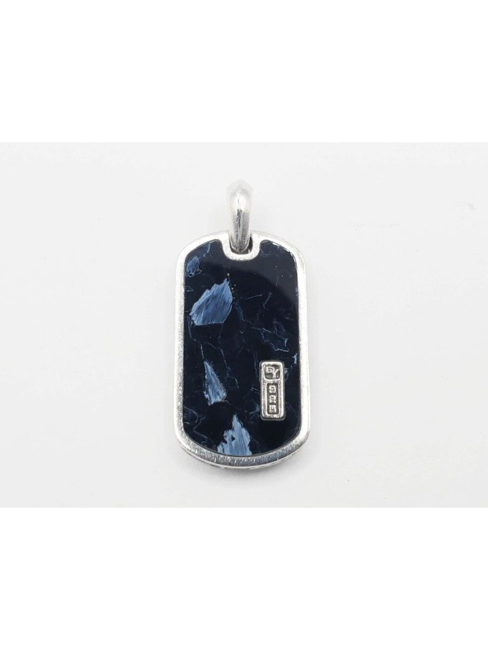 David Yurman Chevron Tag Sterling Silver with Pietersite